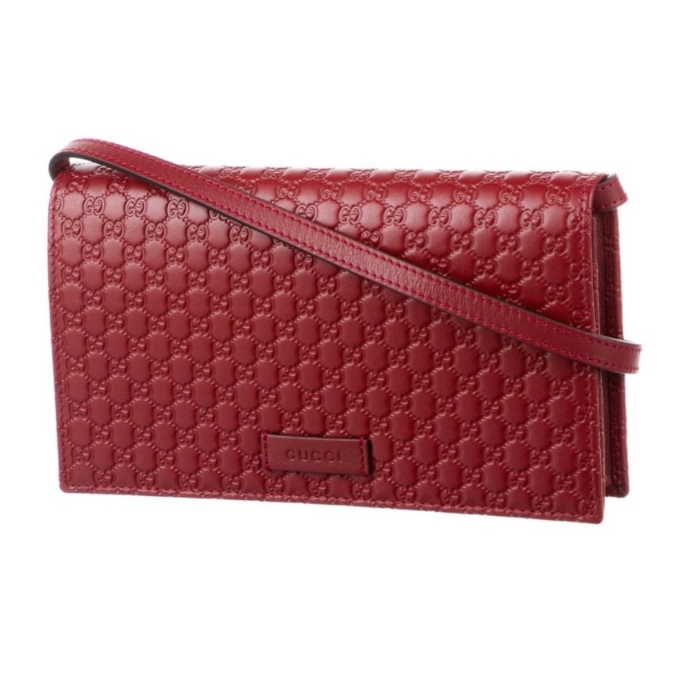 ♥️💋NWOT Authentic Red Leather Gucci Guccissima Clutch/Crossbody💋❤️